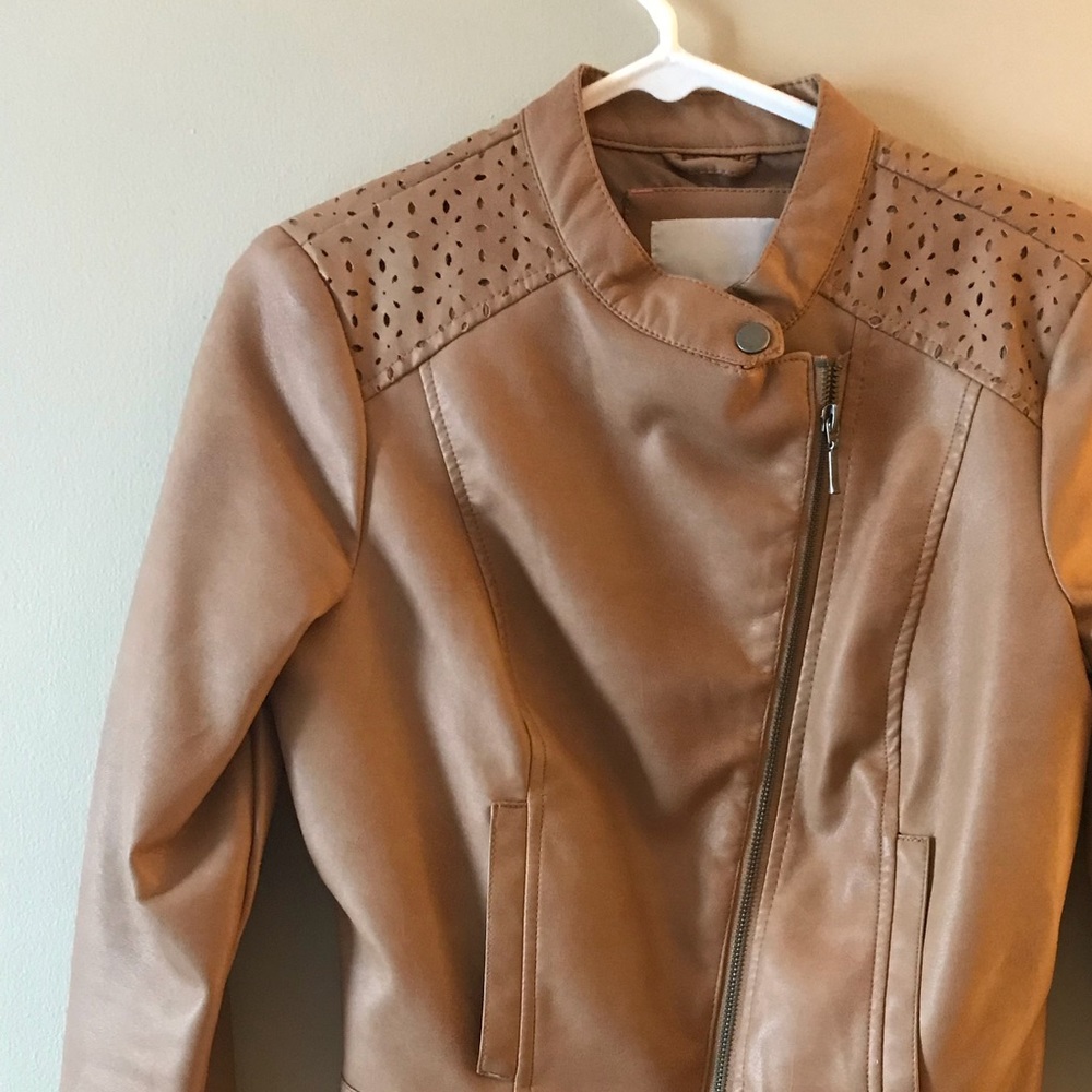 Tan leather jacket